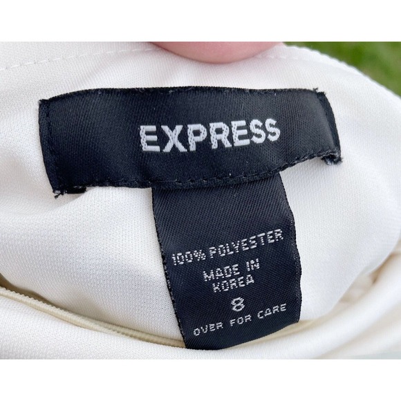 NWT Express Dress Bodycon Sleeveless Black Ivory Colorblock Womens 8 Stretch - Picture 5 of 5